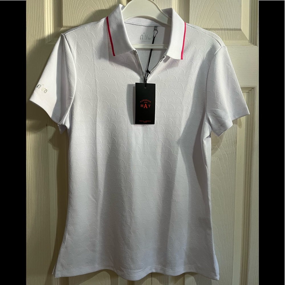NVO Woman’s White Polo in Size Small